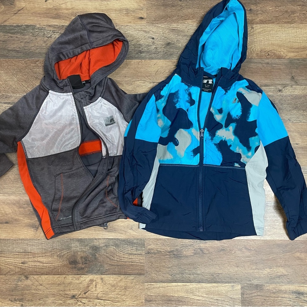 New Mix Kids' Gray and Blue Hooded Jackets